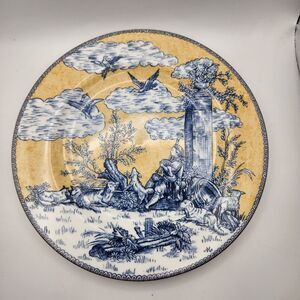 American Atelier At Home English Toile 5076 Salad/Dessert Plate Porcelain